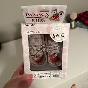 Twisted X Kids Light Grey and Red Shoes